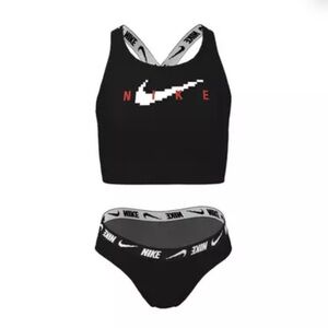 NWT Nike Girls Cross Back Midkini Set Swim Bikini Beach Vacation Athlete Swimmer